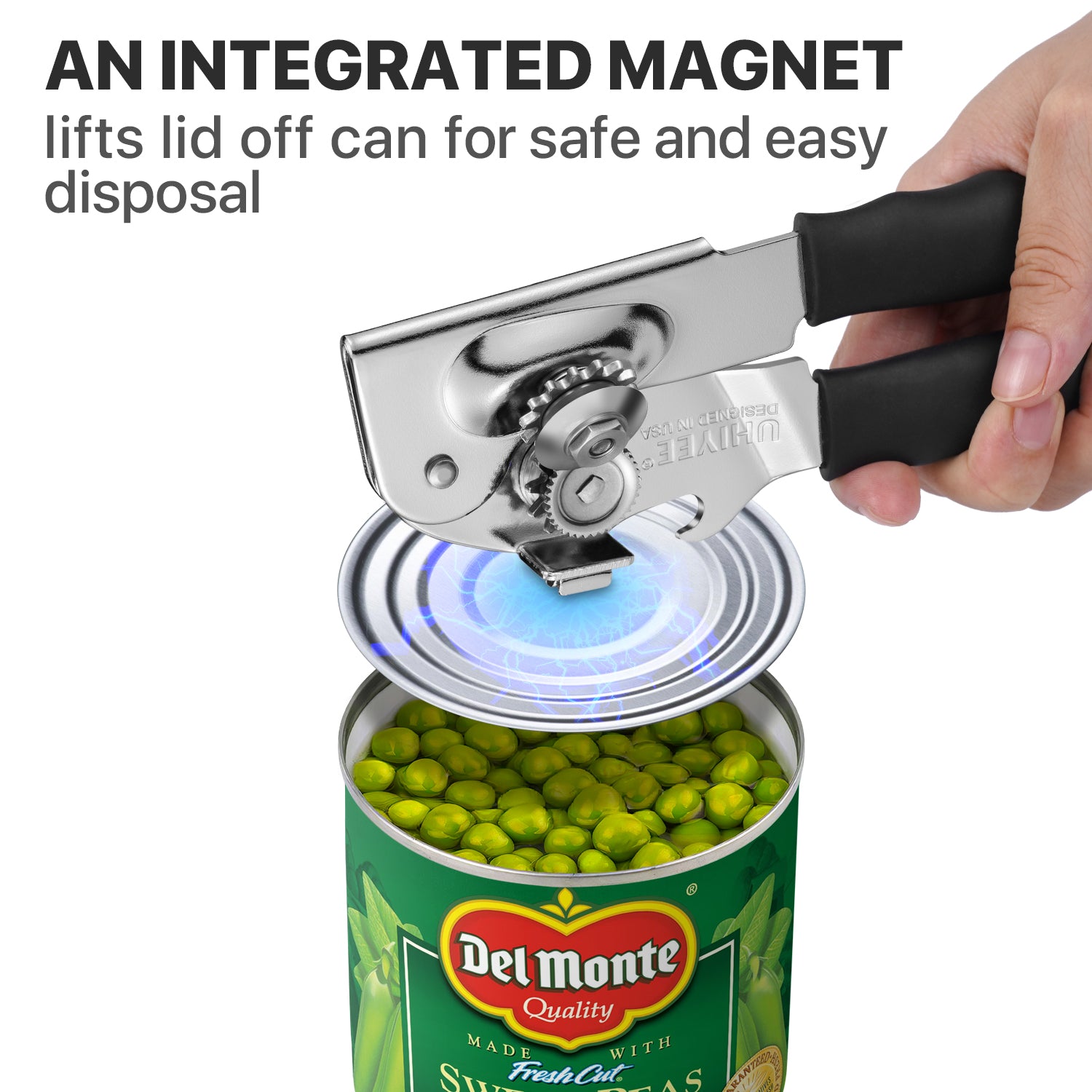 UHIYEE Solid Manual Heavy Duty Can Opener With Magnetic Lid Lifter