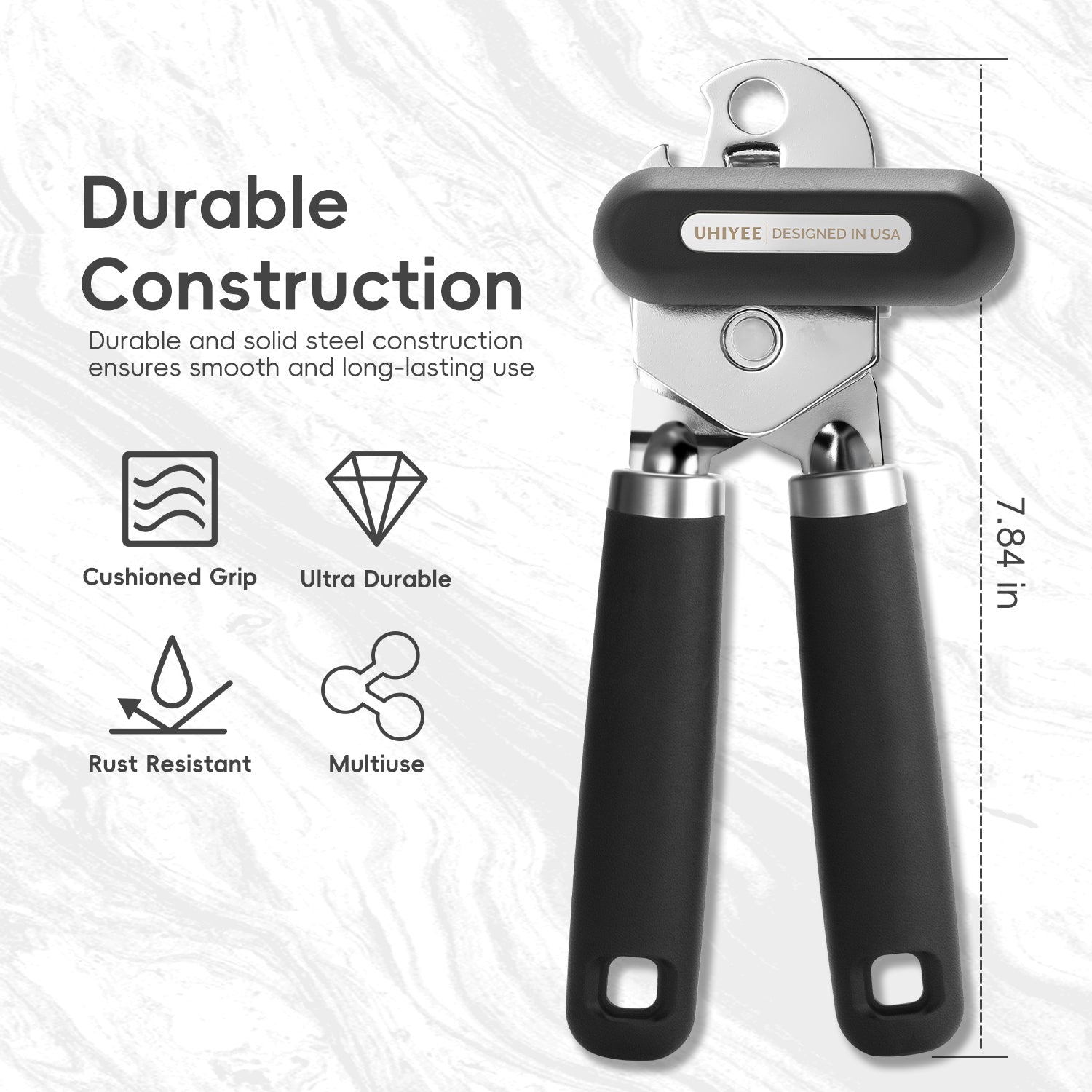 UHIYEE Handheld Can Opener Manual with Magnetic Lid Lifter